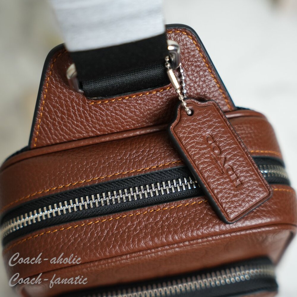 Coach CDC45 Racer Sling Pack In Signature Leather Vintage Brown NWT - Picture 5 of 14